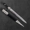 Circassian / Caucasian Kindjal (Dagger) - Damascus Blade, Siver&Niello Decorated