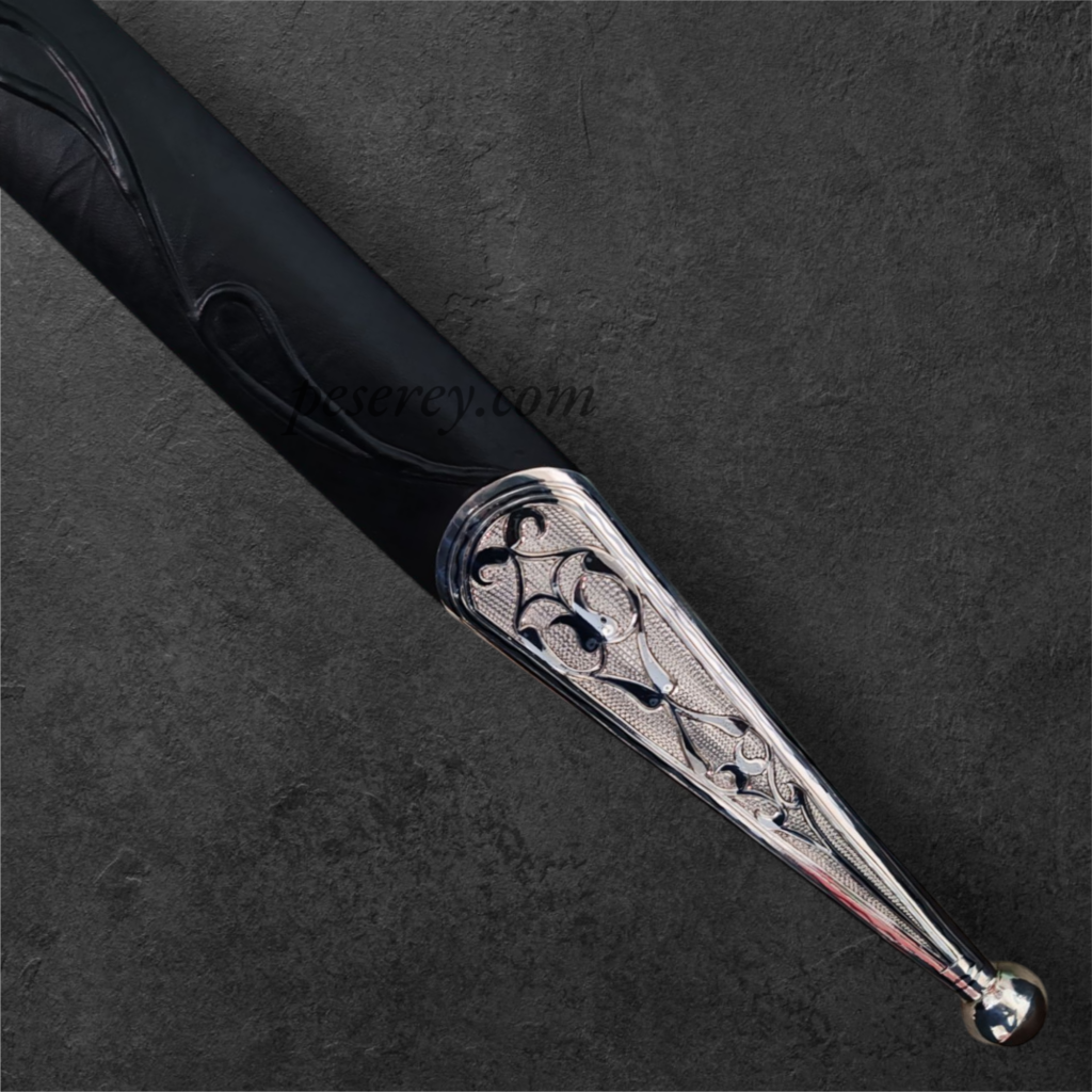 Circassian / Caucasian Kindjal (Dagger) - Damascus Blade, Siver&Niello Decorated