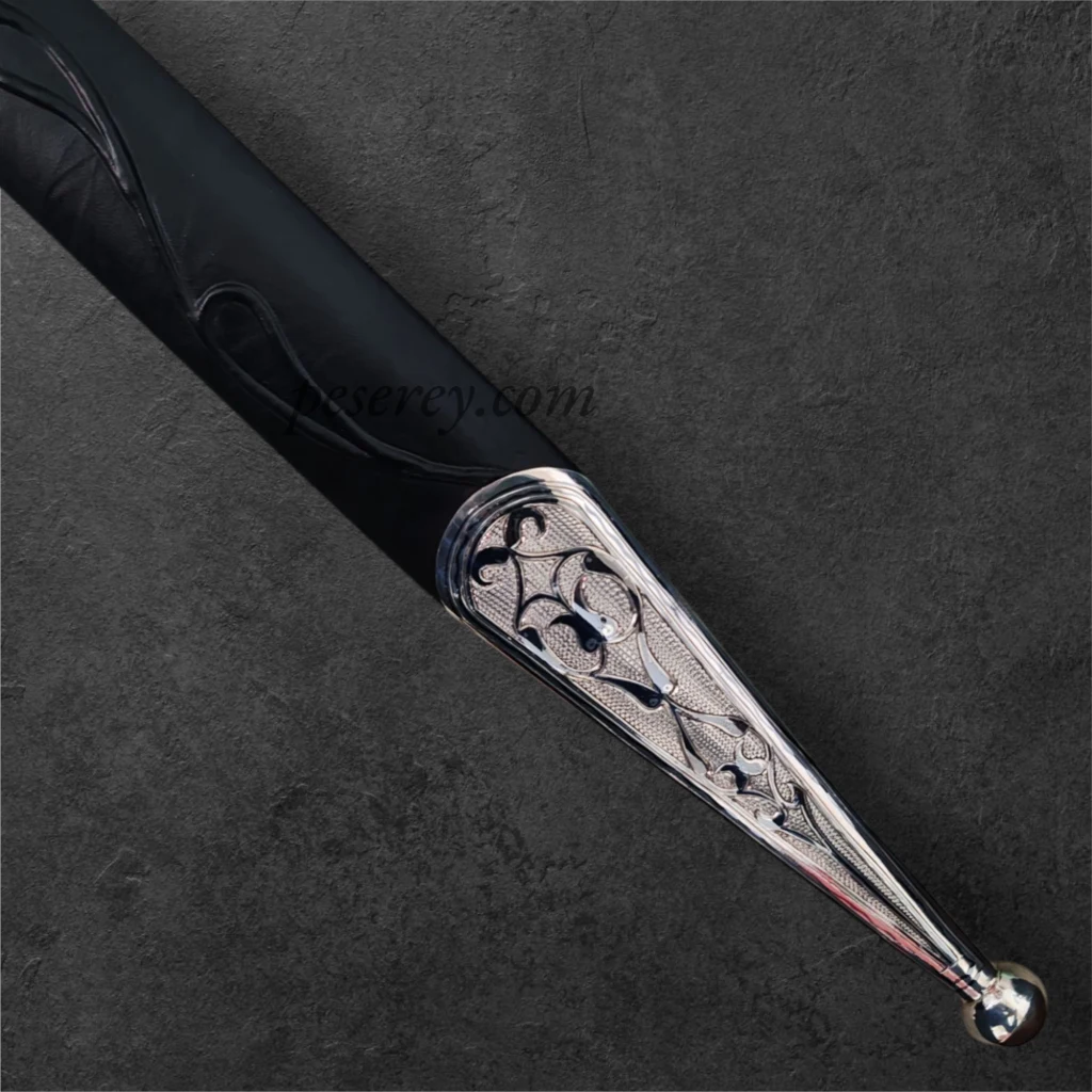 Circassian / Caucasian Kindjal (Dagger) - Damascus Blade, Siver&Niello Decorated