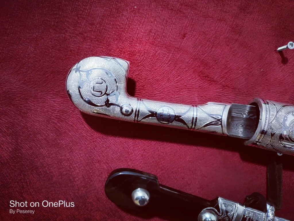Circassian / Caucasian Shashka - Damascus Blade - Silver&Niello Decorated