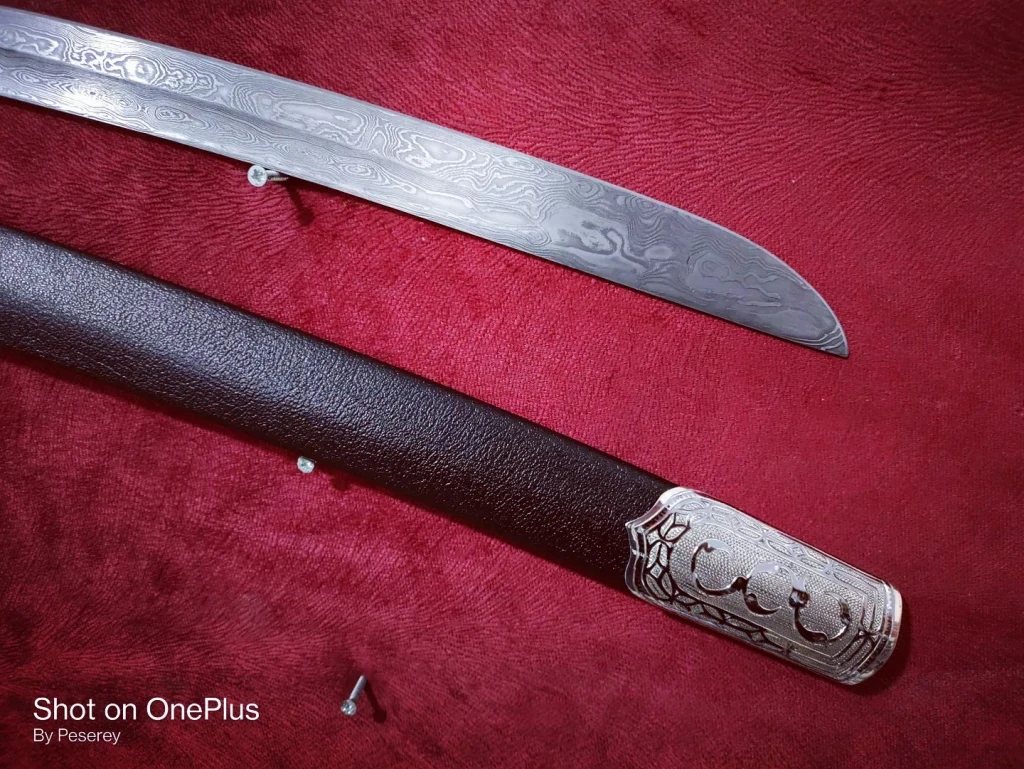 Circassian / Caucasian Shashka - Damascus Blade - Silver&Niello Decorated