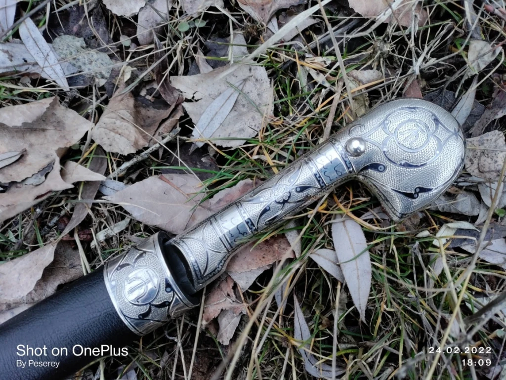 Circassian / Caucasian Shashka - Damascus Blade - Silver&Niello Decorated