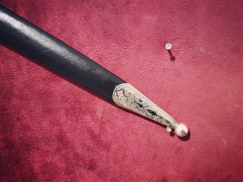 Circassian/Caucasian Kindjal (Dagger) - Silver Niello Decorated - Carbon Blade