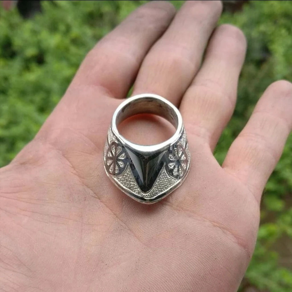 Zihgir - Silver & Niello Archery Thumb Ring